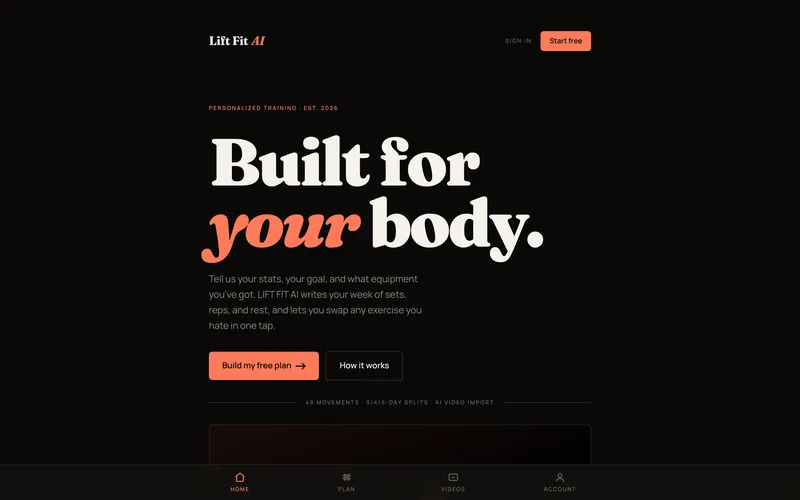 LIFT FIT AI, custom software designed and built by Miles Media