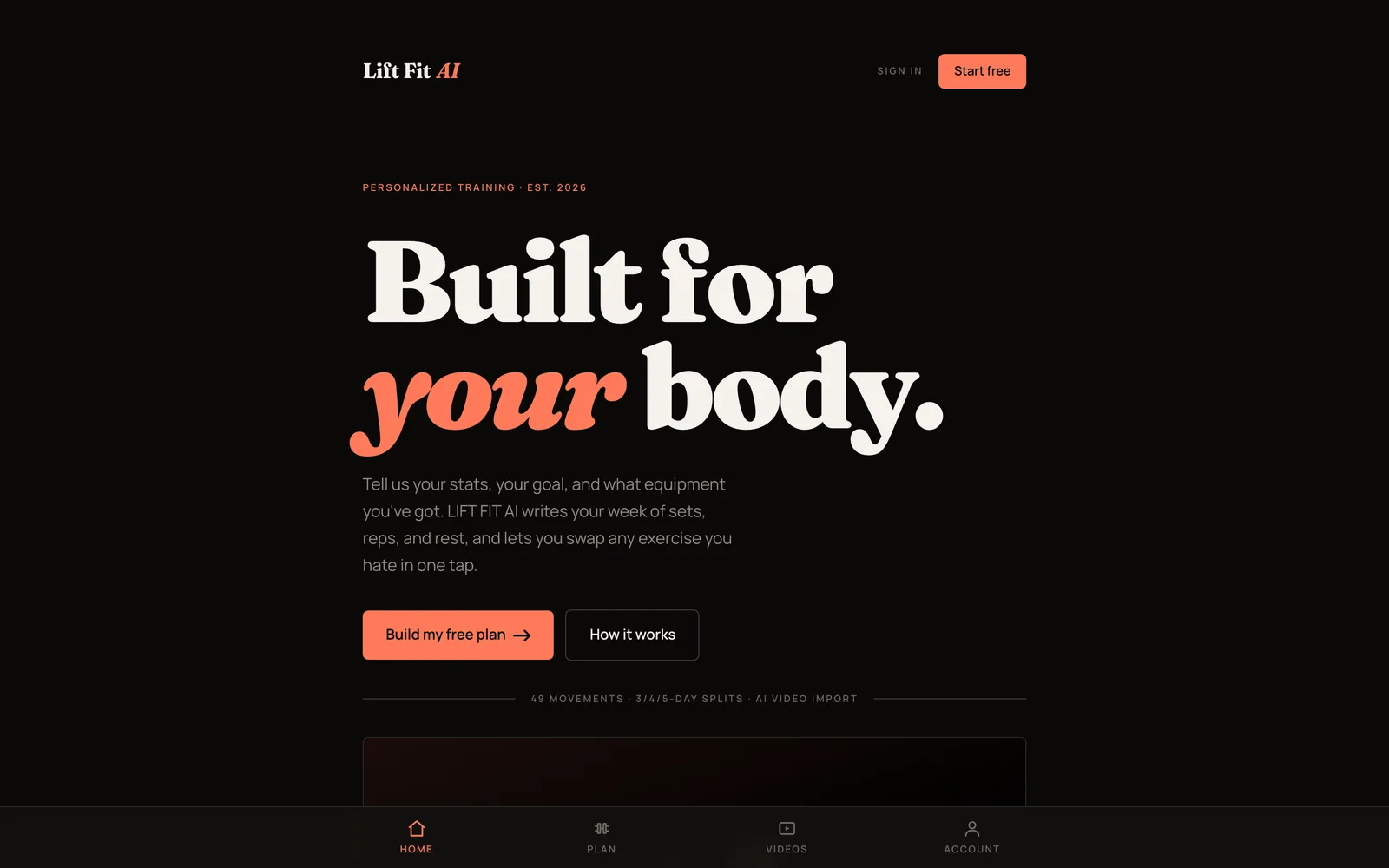 LIFT FIT AI, custom software designed and built by Miles Media