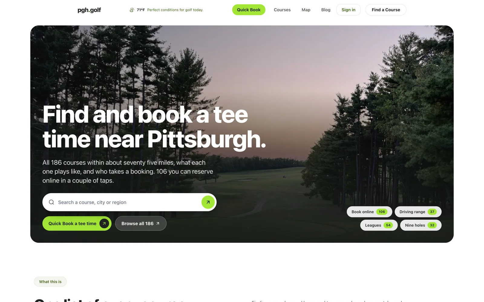 pgh.golf, custom software designed and built by Miles Media